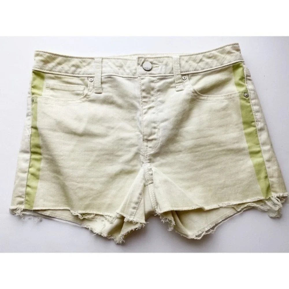 GAP Light Green Tuxedo Stripe Slim Cut Off Shorts